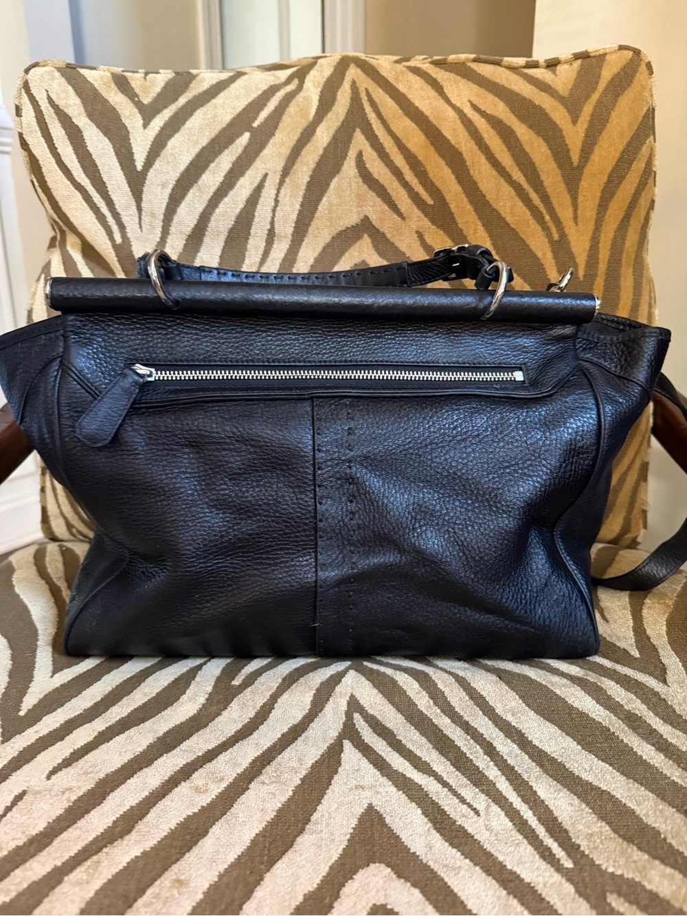 Coach Black Leather Satchel with Signature Hangtags - Picture 2 of 8